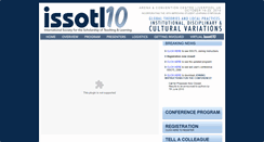 Desktop Screenshot of issotl10.indiana.edu